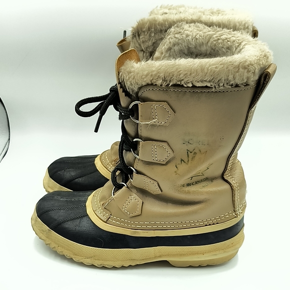 SOREL Manitou Vintage Winter Snow Boots Size 5 Made in Canada Wool Lined - Picture 2 of 7